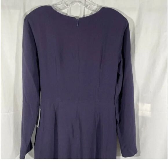 NWT Dress the Population Naomi Long Sleeve Twist Crepe Gown Sz XXS Boysenberry - Picture 7 of 15